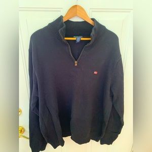 Ralph Lauren Polo Jeans Men's 2XL 1/4 Zip Navy Knit heavy Pullover Sweater